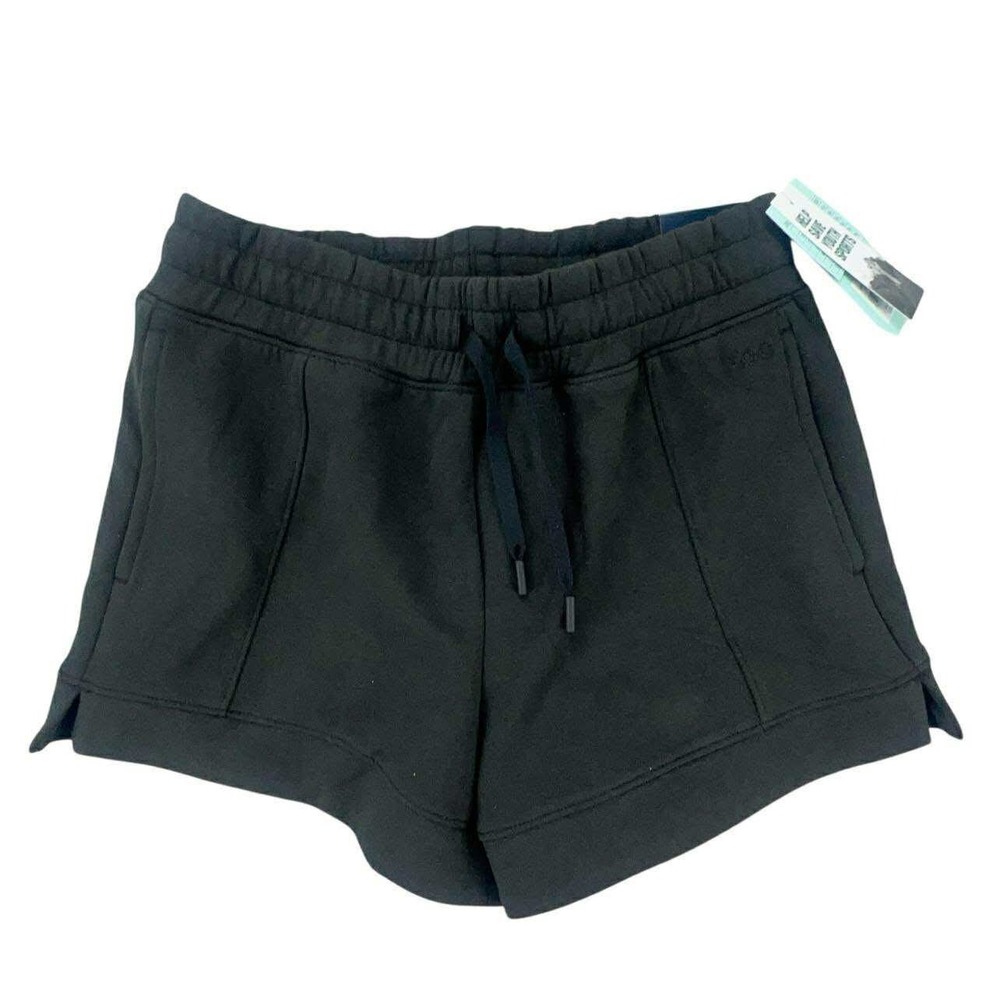 DSG Girls‎ Sport Fleece Mid-Rise Shorts Black Relaxed Fit Medium